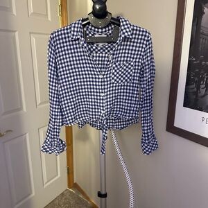 Rails Navy and Cream Plaid Shirt